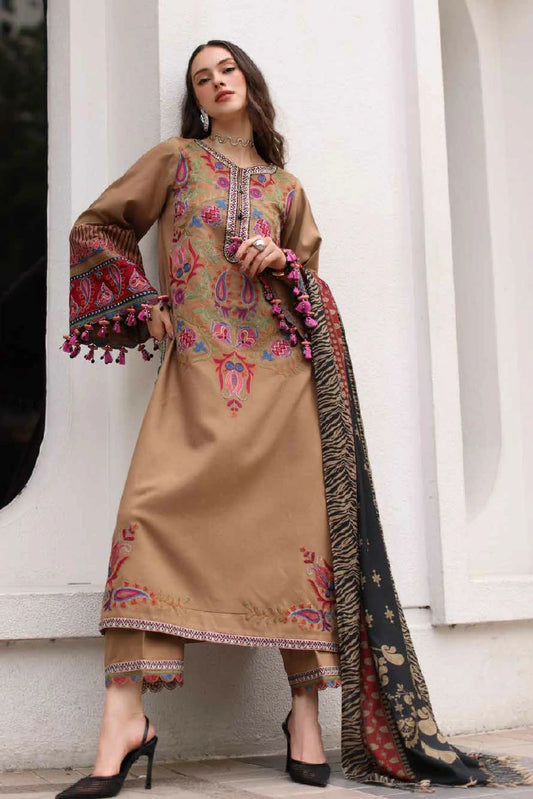 Charizma - Poshima Embroidered Peach Leather Collection Vol 1 - PSW6-09 - Unstitched