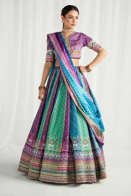 Gulaal - Aira Printed Silk - GS-14-Mosaic Muse - Unstitched
