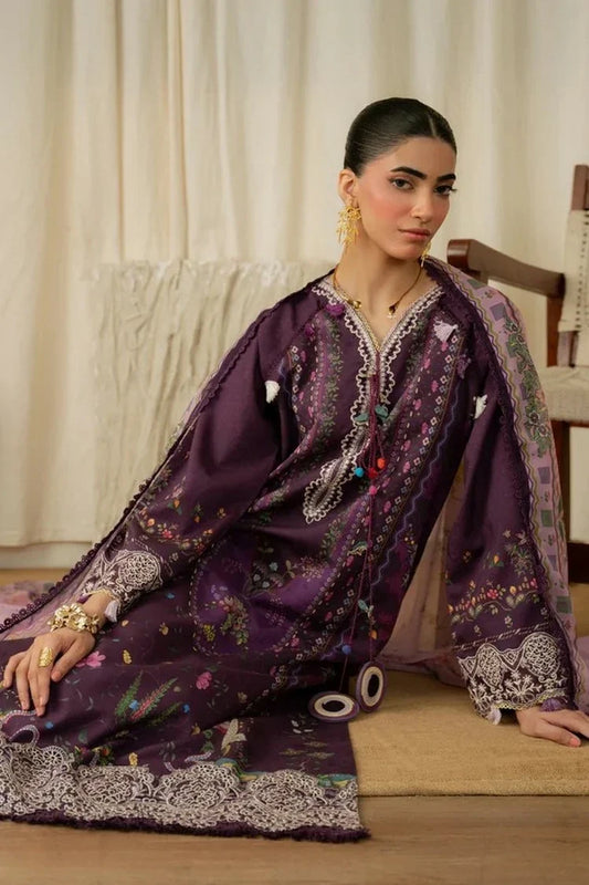 Aabyaan - Print Luxe Linen - AK-05-AMELINE - Unstitched