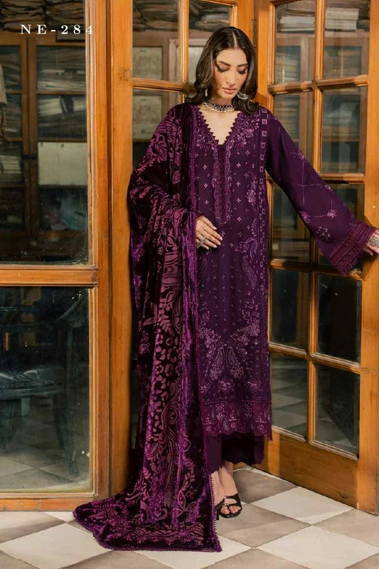 Nureh - Exclusive Embroidered Peach Leather Collection Vol 3 - NE-284 - Unstitched