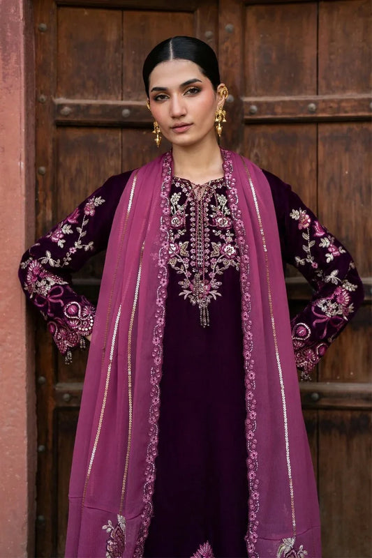 Xenia - Mor Velvet Collection - D-04-UBRUD - Unstitched