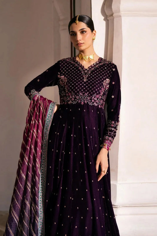 Xenia - Mor Velvet Collection - D-06-UZRAT - Unstitched