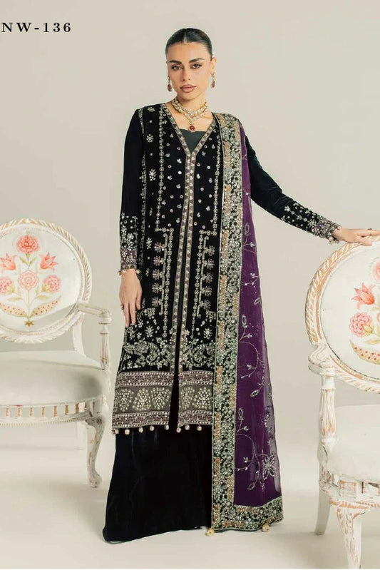 Picture of Nureh - Maya Embroidered Velvet Collection Vol 1 - NW-136 - Unstitched - Available at Raja Sahib