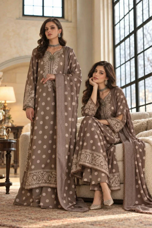 Picture of Noor by Saadia Asad - Noor Winter Embroidered Prinkhaas - Design-8A - Unstitched - Available at Raja Sahib