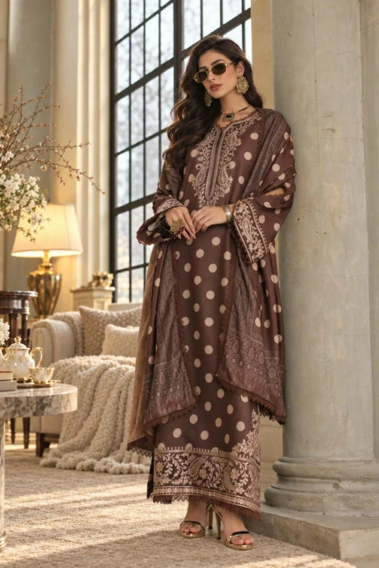 Picture of Noor by Saadia Asad - Noor Winter Embroidered Prinkhaas - Design-8B - Unstitched - Available at Raja Sahib