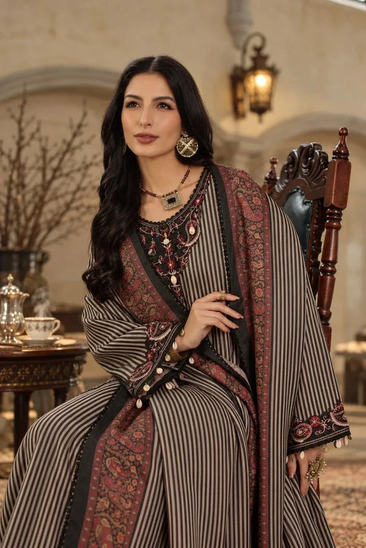 Picture of Noor by Saadia Asad - Noor Winter Embroidered Prinkhaas - Design-9B - Unstitched - Available at Raja Sahib