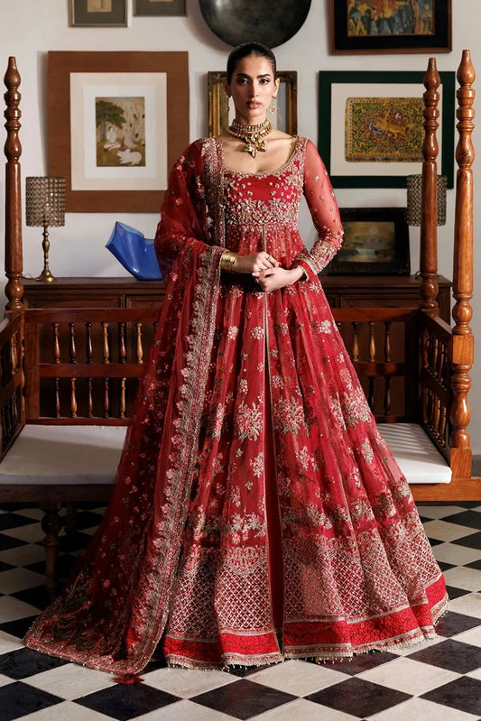 Picture of Maryam Hussain - Marwa Festive Collection - MF26-06-Crimson - Unstitched - Available at Raja Sahib