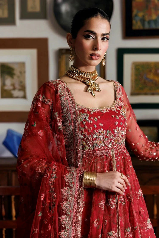 Picture of Maryam Hussain - Marwa Festive Collection - MF26-06-Crimson - Unstitched - Available at Raja Sahib