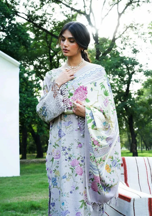 Picture of Elaf - Wilderness Pashmina Shawl Edit - EWR-7A SNOWBELLE - Unstitched - Available at Raja Sahib