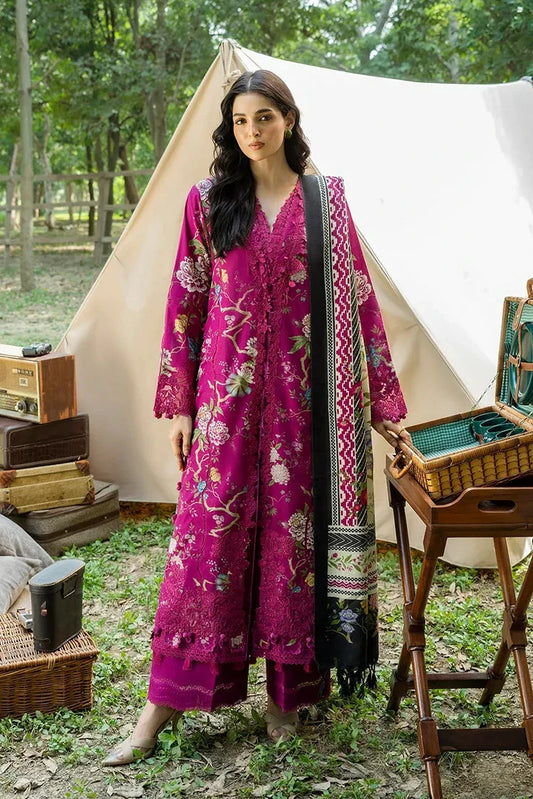 Picture of Elaf - Wilderness Pashmina Shawl Edit - EWR-7B MULBERRY - Unstitched - Available at Raja Sahib
