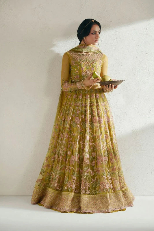 Picture of Vera - Wedding Festive Collection - 08-Marigold Mustard Pishwas Set - Unstitched - Available at Raja Sahib