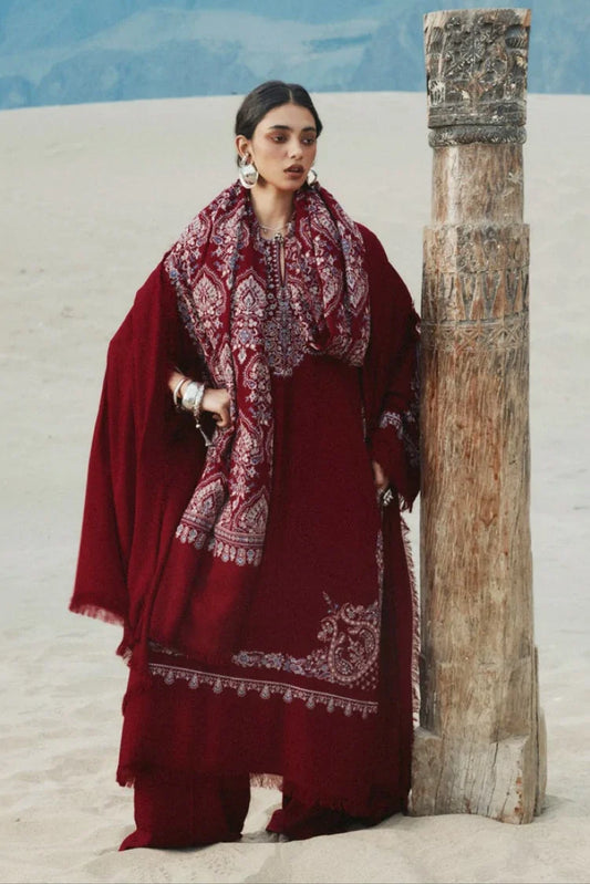Picture of Zara Shahjahan - Sarab Winter Collection - 07-QIRMIZ - Unstitched - Available at Raja Sahib