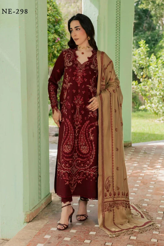 Picture of Nureh - Exclusive Embroidered Peach Leather Collection Vol 4 - NE-298 - Unstitched - Available at Raja Sahib