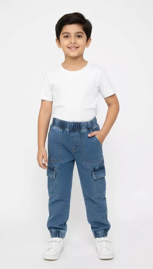 Picture of Peelu - Cargo Pants - Blue - Available at Raja Sahib