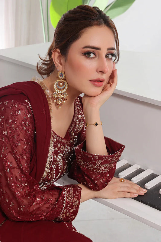 Picture of Alsiyaab - Shaadiyaan - Raani - Mehroon - Available at Raja Sahib