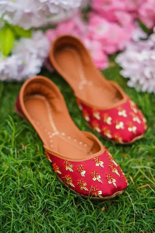 Picture of Saheliyan - Phool Collection - Coral Red - Available at Raja Sahib