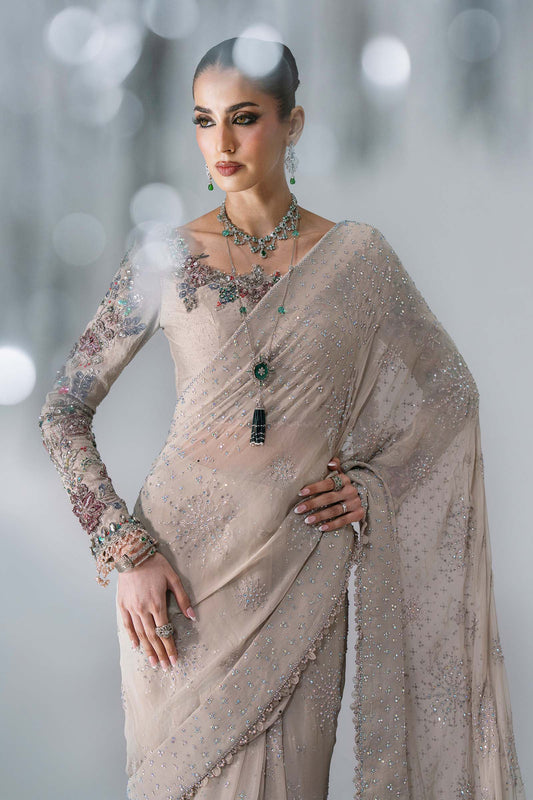 Maria B - Mbroidered Wedding Edition - Unstitched Embroidered Chiffon Saree