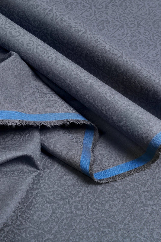 Picture of Fabrich - Gray Claasic Jacquard Unstitched Kurta - Available at Raja Sahib