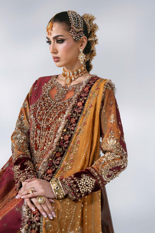 Maria B - Mbroidered Wedding Edition - 3 Piece Unstitched Embroidered Raw Silk Suit