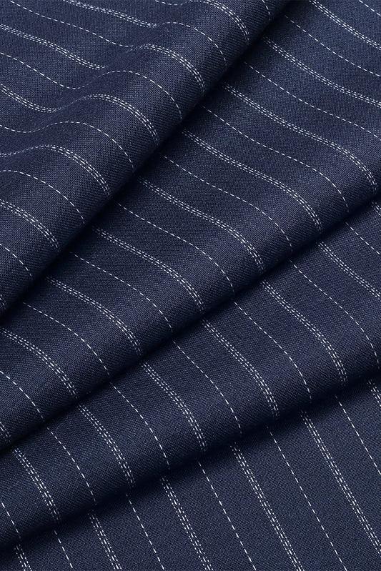 Picture of Fabrich - Navy Claasic Jacquard Unstitched Kurta - Available at Raja Sahib