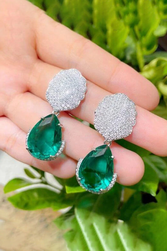 Picture of Blumoon - Water Drop - Green - Earrings - Available at Raja Sahib