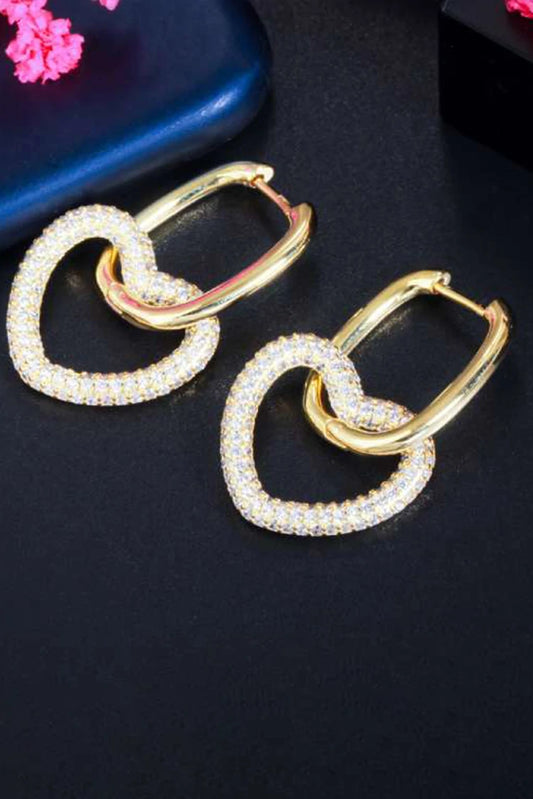 Picture of Blumoon - Heart Hoop - Gold Plated - Earrings - Available at Raja Sahib