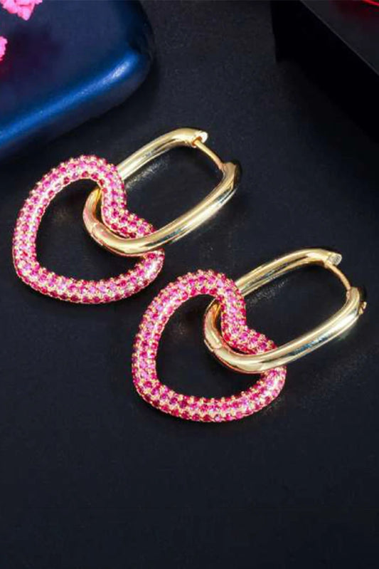 Picture of Blumoon - Heart Hoop - Pink - Earrings - Available at Raja Sahib