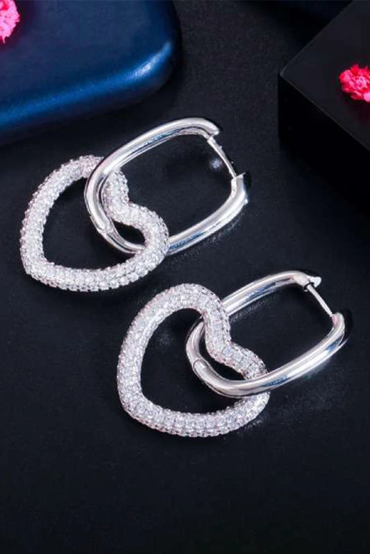 Picture of Blumoon - Heart Hoop - R Plated - Earrings - Available at Raja Sahib