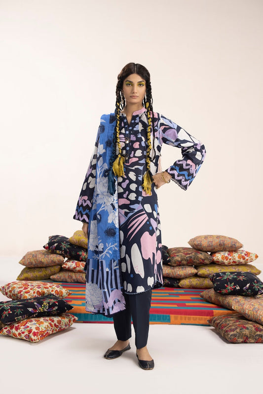 Picture of Ellena - 3-PC Unstitched Digital Printed Lawn Suit - Available at Raja Sahib