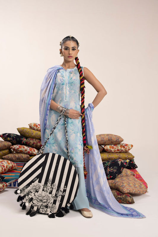 Picture of Ellena - 3-PC Unstitched Digital Printed Lawn Suit - Available at Raja Sahib