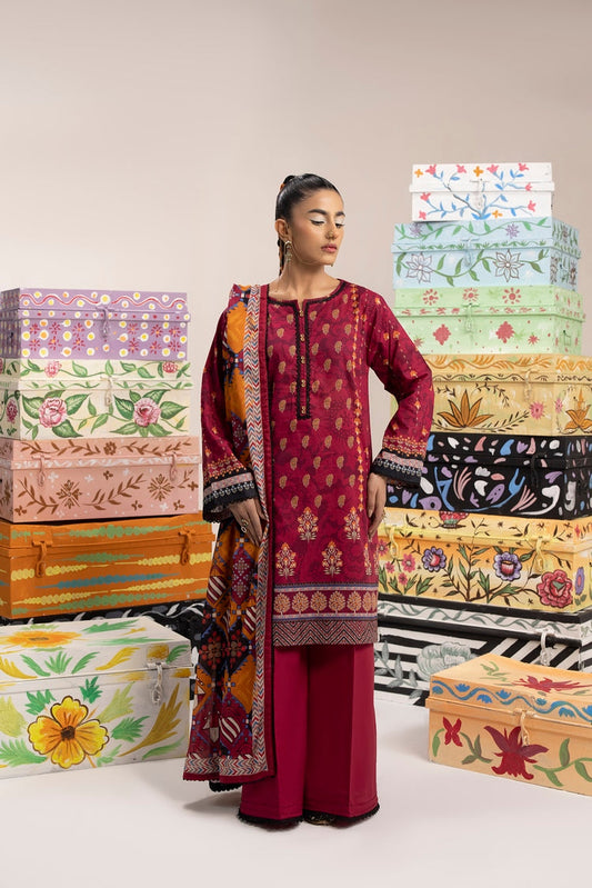 Picture of Ellena - 3-PC Unstitched Digital Printed Lawn Suit - Available at Raja Sahib