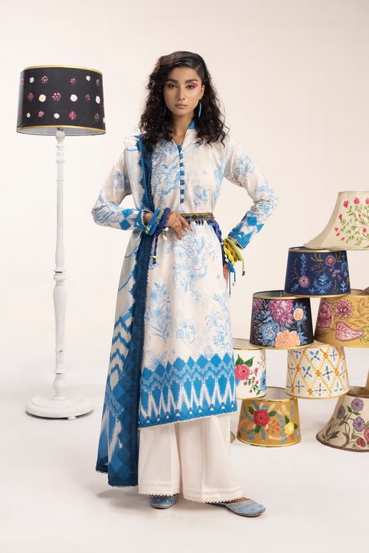 Picture of Ellena - 3-PC Unstitched Digital Printed Lawn Suit - Available at Raja Sahib