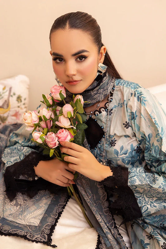 Picture of Ellena - 3-PC Unstitched Embroidered Chikankari Lawn Suit - Available at Raja Sahib