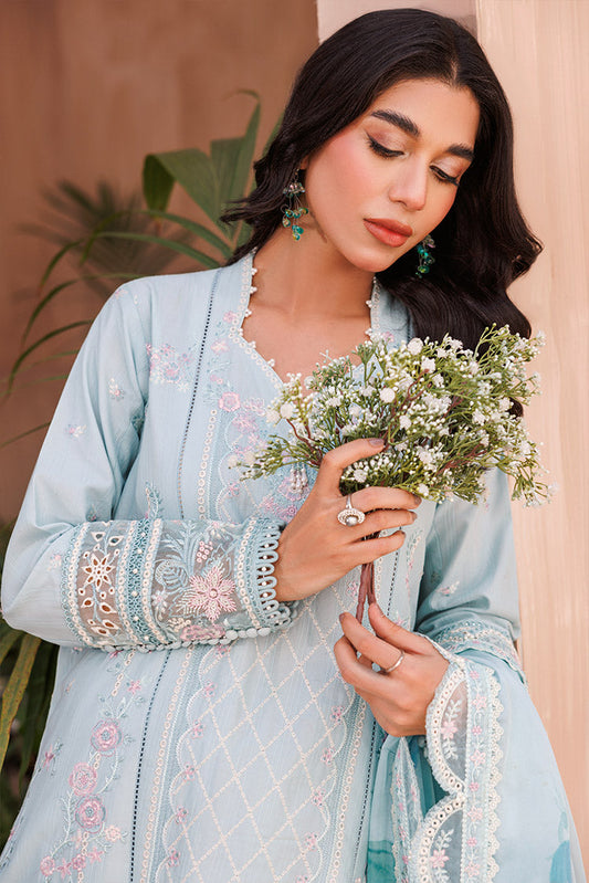 Picture of Ellena - 3-PC Unstitched Embroidered Chikankari Lawn Suit - Available at Raja Sahib