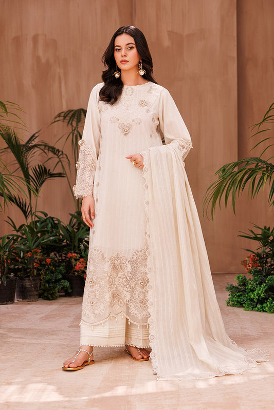 Picture of Ellena - 3-PC Unstitched Embroidered Chikankari Lawn Suit - Available at Raja Sahib