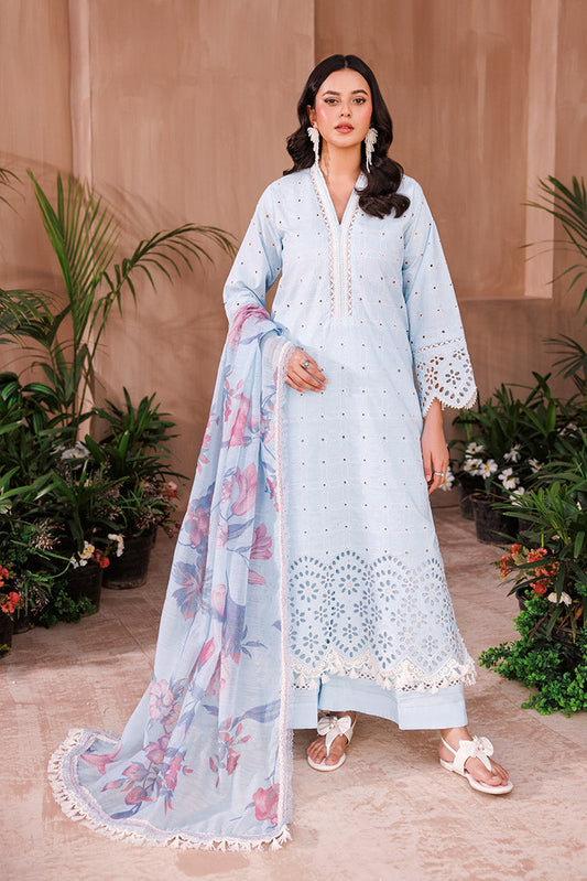 Picture of Ellena - 3-PC Unstitched Embroidered Chikankari Lawn Suit - Available at Raja Sahib