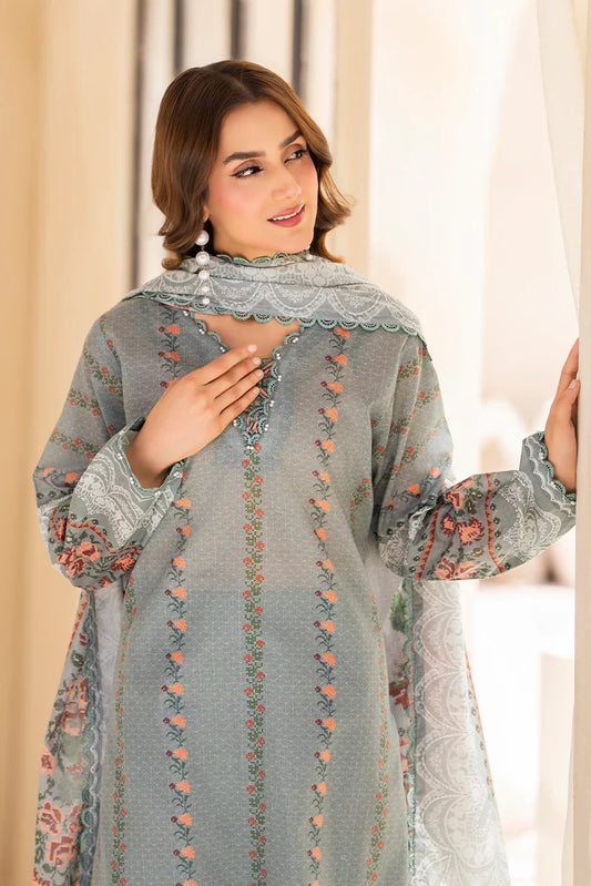 Picture of Ellena - 3-PC Unstitched Printed Lawn Suit - Available at Raja Sahib