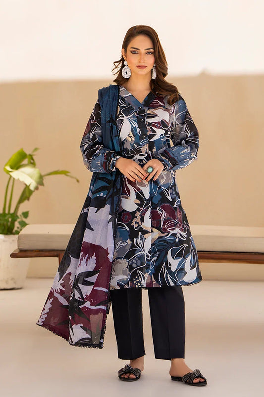 Picture of Ellena - 3-PC Unstitched Printed Lawn Suit - Available at Raja Sahib