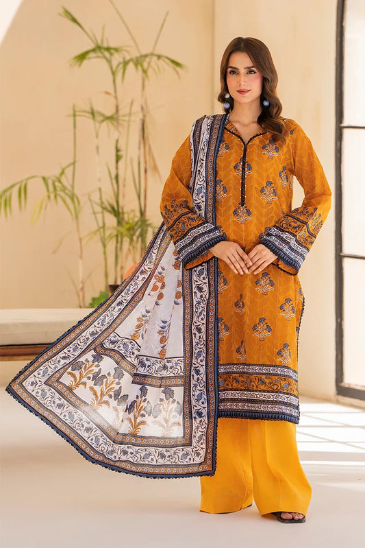 Picture of Ellena - 3-PC Unstitched Printed Lawn Suit - Available at Raja Sahib