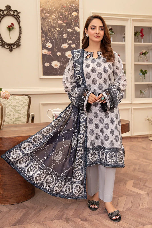 Picture of Ellena - 3-PC Unstitched Printed Lawn Suit - Available at Raja Sahib