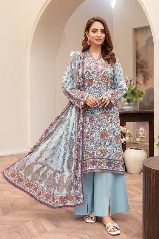 Picture of Ellena - 3-PC Unstitched Printed Lawn Suit - Available at Raja Sahib