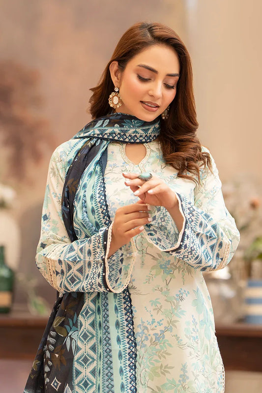 Picture of Ellena - 3-PC Unstitched Printed Lawn Suit - Available at Raja Sahib