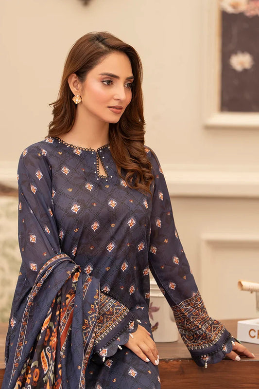 Picture of Ellena - 3-PC Unstitched Printed Lawn Suit - Available at Raja Sahib