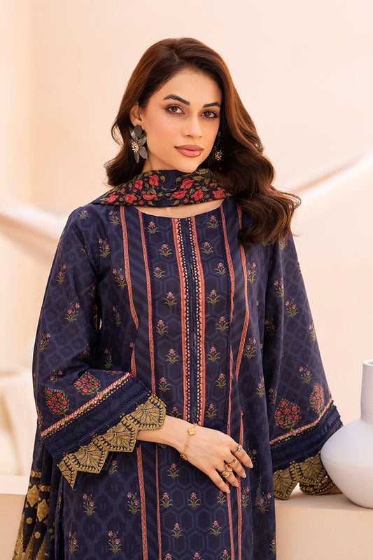 Picture of 3-PC Unstitched Printed Lawn Suit - Available at Raja Sahib