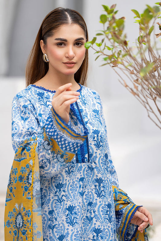 Picture of Ellena - 3-PC Unstitched Printed Lawn Suit - Available at Raja Sahib