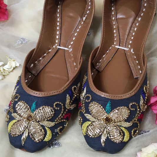 Picture of <!--dm-->Grey Embellished Khussa - Available at Raja Sahib