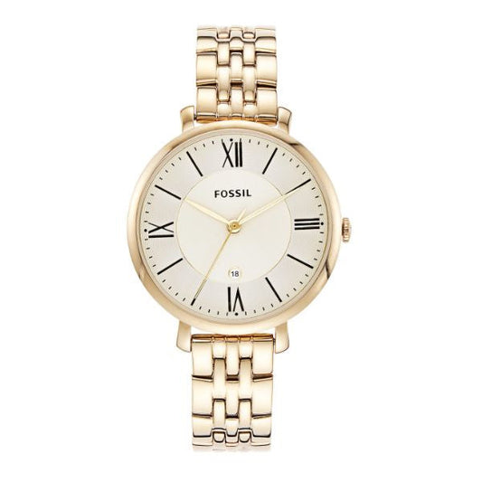 Picture of Fossil Jacqueline Gold Stainless Steel Gold Dial Quartz Watch for Ladies - ES3434 - Available at Raja Sahib