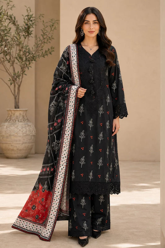 Kleren - Eleganza Embroidered & Digital Printed Lawn - E-15