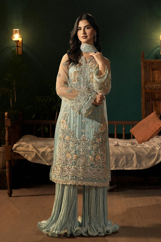 Picture of Fabiha Fatima - Mehar o Maah Luxury Festive - Aquamarine - Available at Raja Sahib