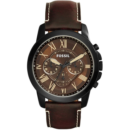 Picture of Fossil Grant Brown Leather Strap Brown Dial Chronograph Quartz Watch for Gents - FS5088 - Available at Raja Sahib